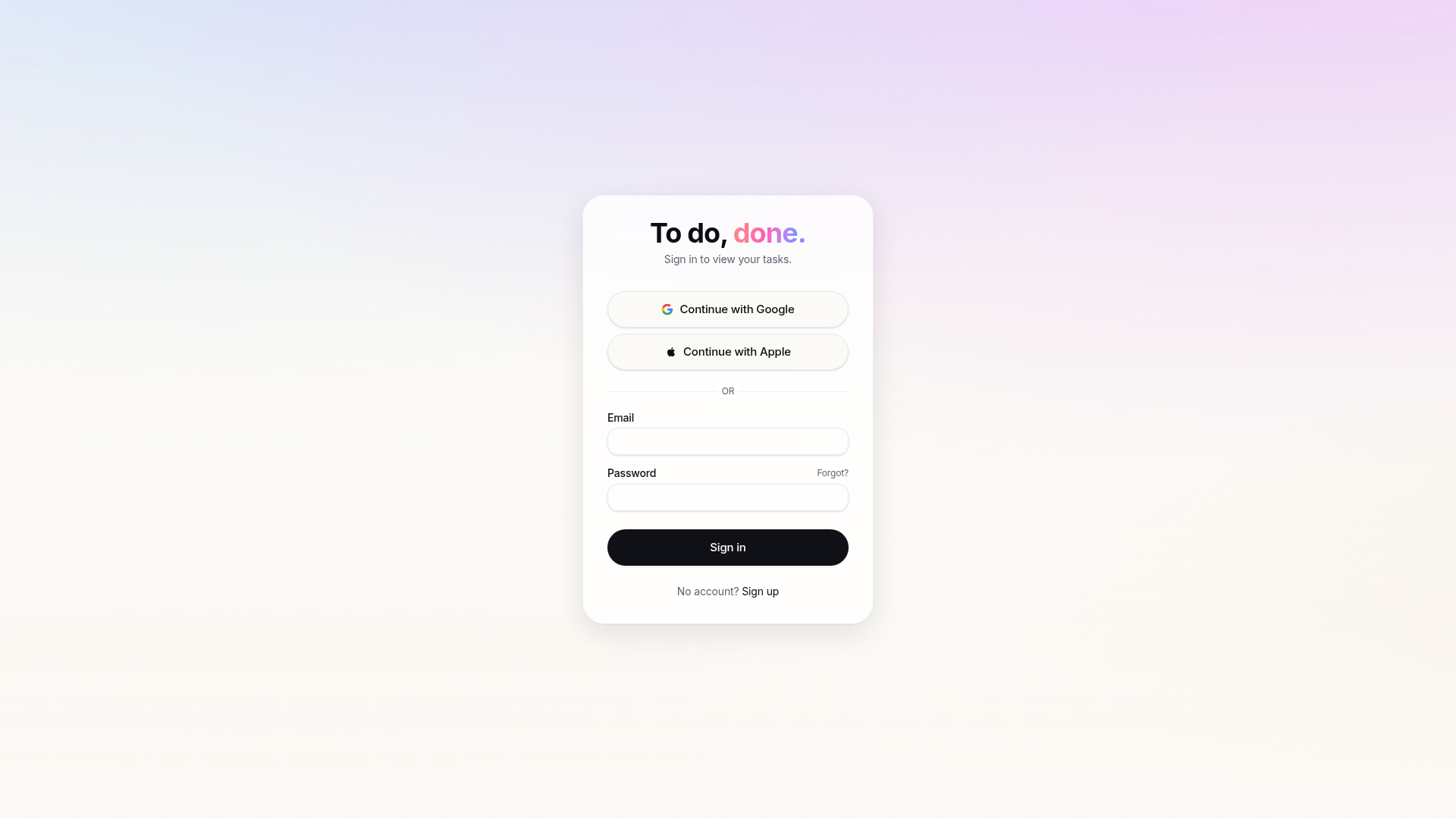 To do, done.: A gentler task app.