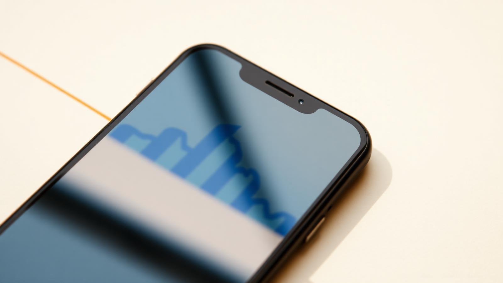 A smartphone resting on warm paper, screen reflecting a soft blue financial chart — a visual metaphor for the ANZ Plus mobile banking experience
